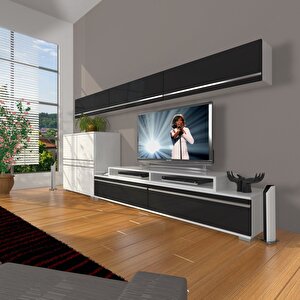 Ekoflex 8 Mdf Tv Ünitesi Tv Sehpası Beyaz - Siyah