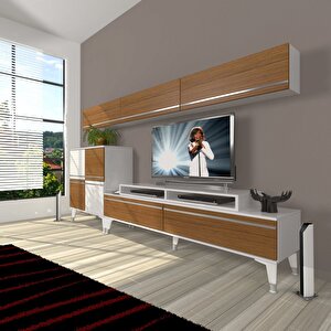 Ekoflex 8 Mdf Silver Tv Ünitesi Tv Sehpası Beyaz - Ceviz