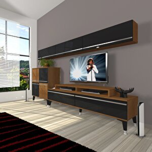 Ekoflex 8 Mdf Silver Tv Ünitesi Tv Sehpası Ceviz-Siyah