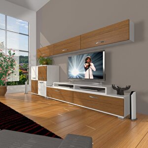 Ekoflex 8 Slm Tv Ünitesi Tv Sehpası Beyaz - Ceviz