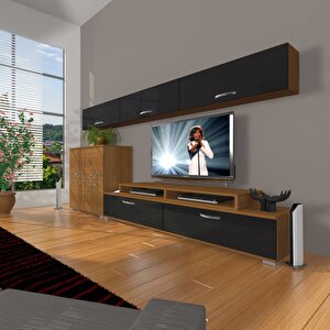 Ekoflex 8 Slm Tv Ünitesi Tv Sehpası Ceviz-Siyah