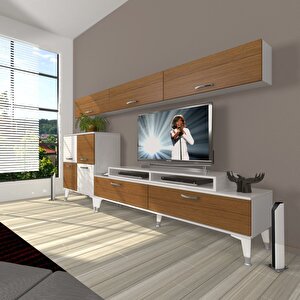 Ekoflex 8 Slm Silver Tv Ünitesi Tv Sehpası Beyaz - Ceviz