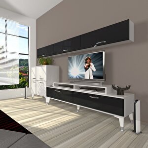 Ekoflex 8 Slm Silver Tv Ünitesi Tv Sehpası Beyaz - Siyah
