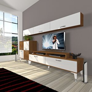 Ekoflex 8 Slm Silver Tv Ünitesi Tv Sehpası Ceviz Beyaz