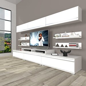 Ekoflex 8y Mdf Tv Ünitesi Tv Sehpası Parlak Beyaz
