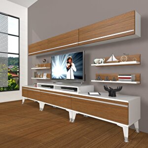 Ekoflex 8y Mdf Silver Tv Ünitesi Tv Sehpası Beyaz - Ceviz