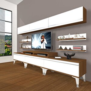 Ekoflex 8y Mdf Silver Tv Ünitesi Tv Sehpası Ceviz Beyaz