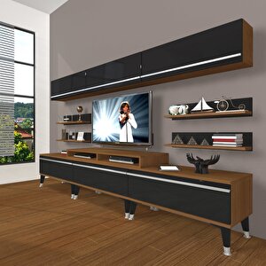 Ekoflex 8y Mdf Silver Tv Ünitesi Tv Sehpası Ceviz-Siyah