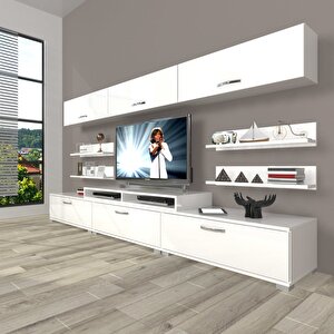 Ekoflex 8y Slm Tv Ünitesi Tv Sehpası Parlak Beyaz