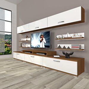 Ekoflex 8y Slm Tv Ünitesi Tv Sehpası Ceviz Beyaz
