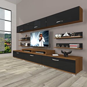Ekoflex 8y Slm Tv Ünitesi Tv Sehpası Ceviz-Siyah