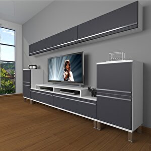 Ekoflex 9 Mdf Krom Ayaklı Tv Ünitesi Tv Sehpası
