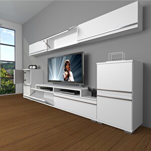 Ekoflex 9 Mdf Tv Ünitesi Tv Sehpası Parlak Beyaz