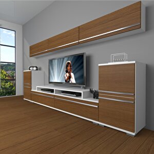 Ekoflex 9 Mdf Tv Ünitesi Tv Sehpası Beyaz - Ceviz
