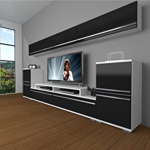 Ekoflex 9 Mdf Tv Ünitesi Tv Sehpası Beyaz - Siyah