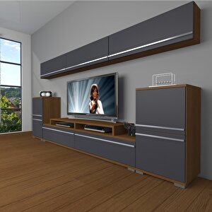 Ekoflex 9 Mdf Tv Ünitesi Tv Sehpası Ceviz Antrasit
