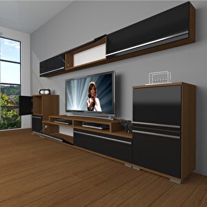 Ekoflex 9 Mdf Tv Ünitesi Tv Sehpası Ceviz-Siyah