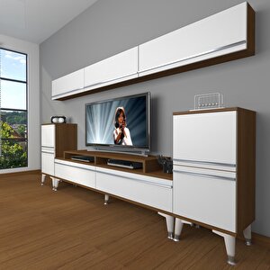 Ekoflex 9 Mdf Silver Tv Ünitesi Tv Sehpası Ceviz Beyaz