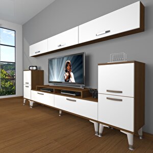 Ekoflex 9 Slm Silver Tv Ünitesi Tv Sehpası Ceviz Beyaz