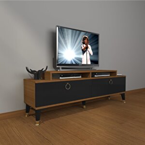Ekoflex 4 Mdf Gold Tv Ünitesi Tv Sehpası Ceviz-Siyah