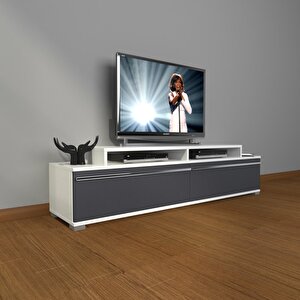 Ekoflex 4 Mdf Tv Ünitesi Tv Sehpası Beyaz - Antrasit