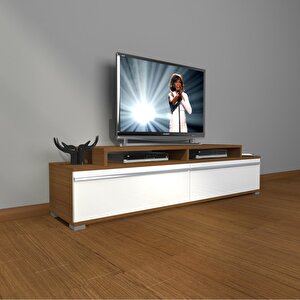 Ekoflex 4 Mdf Tv Ünitesi Tv Sehpası Ceviz Beyaz