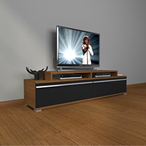 Ekoflex 4 Mdf Tv Ünitesi Tv Sehpası Ceviz-Siyah