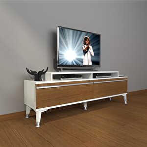 Ekoflex 4 Mdf Silver Tv Ünitesi Tv Sehpası Beyaz - Ceviz