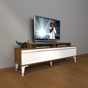 Ekoflex 4 Mdf Silver Tv Ünitesi Tv Sehpası Ceviz Beyaz