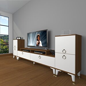 Ekoflex On2 Mdf Gold Tv Ünitesi Tv Sehpası Ceviz Beyaz
