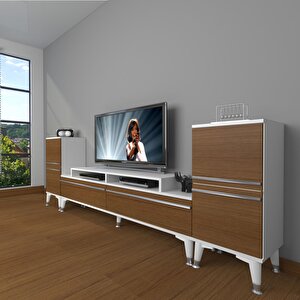 Ekoflex On2 Mdf Silver Tv Ünitesi Tv Sehpası Beyaz - Ceviz