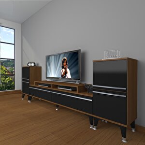 Ekoflex On2 Mdf Silver Tv Ünitesi Tv Sehpası Ceviz-Siyah