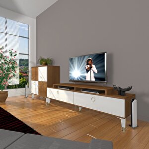 Ekoflex On Mdf Gold Tv Ünitesi Tv Sehpası Ceviz Beyaz