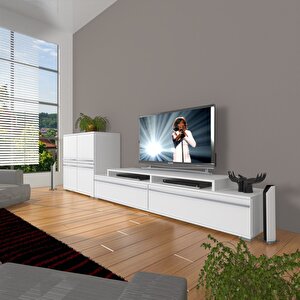 Ekoflex On Mdf Tv Ünitesi Tv Sehpası Parlak Beyaz