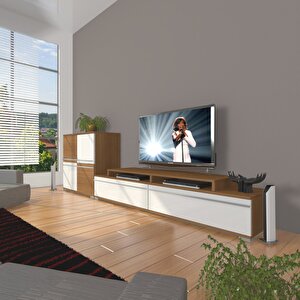 Ekoflex On Mdf Tv Ünitesi Tv Sehpası Ceviz Beyaz