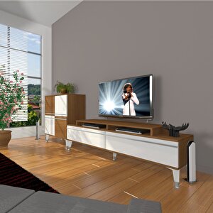 Ekoflex On Mdf Silver Tv Ünitesi Tv Sehpası Ceviz Beyaz