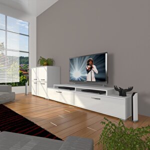 Ekoflex On Slm Tv Ünitesi Tv Sehpası Parlak Beyaz