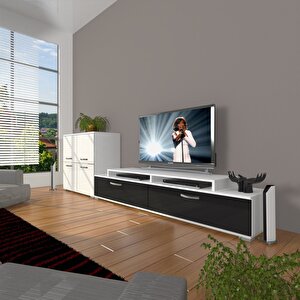 Ekoflex On Slm Tv Ünitesi Tv Sehpası Beyaz - Siyah
