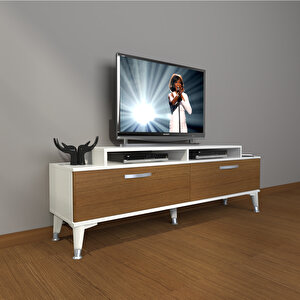 Ekoflex 4 Slm Silver Tv Ünitesi Tv Sehpası Beyaz - Ceviz