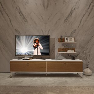 Eko 4 Mdf Std Gold Tv Ünitesi Tv Sehpası Beyaz - Ceviz