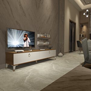Eko 4 Mdf Std Gold Tv Ünitesi Tv Sehpası Ceviz Beyaz