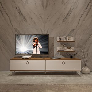 Eko 4 Mdf Std Gold Tv Ünitesi Tv Sehpası Ceviz Beyaz