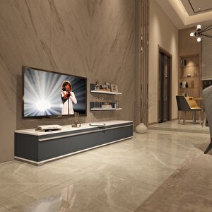 Eko 4 Mdf Std Tv Ünitesi Tv Sehpası Beyaz - Antrasit