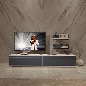 Eko 4 Mdf Std Tv Ünitesi Tv Sehpası Beyaz - Antrasit