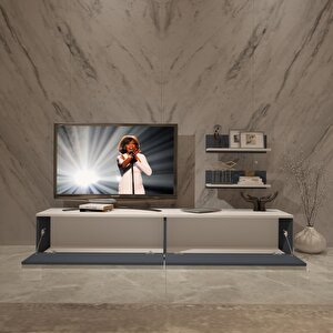Eko 4 Mdf Std Tv Ünitesi Tv Sehpası Beyaz - Antrasit