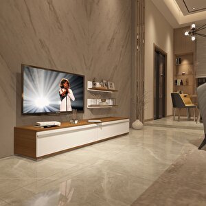 Eko 4 Mdf Std Tv Ünitesi Tv Sehpası Ceviz Beyaz