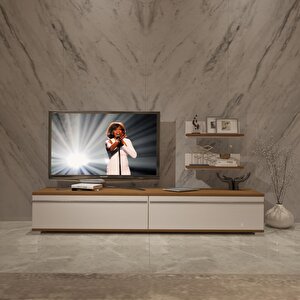 Eko 4 Mdf Std Tv Ünitesi Tv Sehpası Ceviz Beyaz