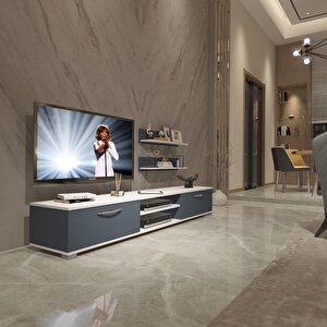 Eko 4 Mdf Dvd Tv Ünitesi Tv Sehpası Beyaz - Antrasit