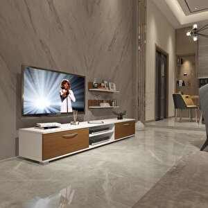 Eko 4 Mdf Dvd Tv Ünitesi Tv Sehpası Beyaz - Ceviz