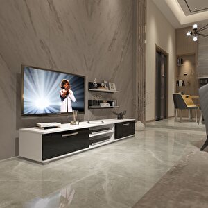 Eko 4 Mdf Dvd Tv Ünitesi Tv Sehpası Beyaz - Siyah